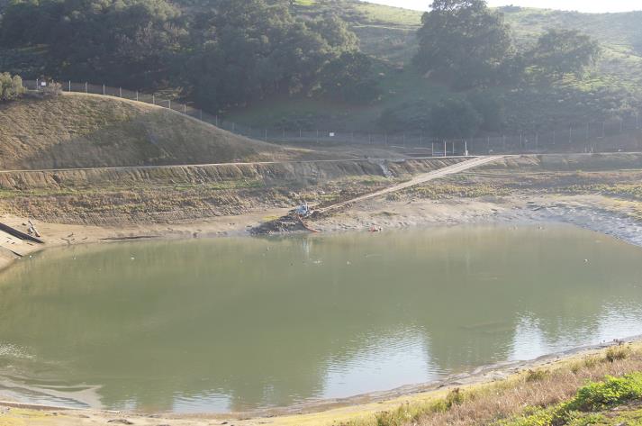 The Recycled Water reservoir is being drained to be cleaned and refurbished prior to the peak-demand summer season.